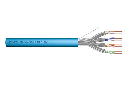 DIGITUS 100 m Cat 6A Netzwerkkabel - U-FTP (PiMF) Simplex - BauPVO Eca - LSZH Halogenfrei - 500 MHz Kupfer AWG 23/1 - PoE+ Kompatibel - LAN Kabel Verlegekabel Ethernet Kabel - Blau von DIGITUS