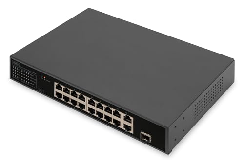 DIGITUS 18 Port Fast Ethernet PoE-Netzwerk-Switch - 16x 100 Mbps RJ45 + 1x Gbps RJ45 Kombi + 1x SFP-Port - 19 Zoll - 185W PoE Budget - 10/100 Mbps DIGITUS 18 Port Fast Ethernet PoE-Netzwerk-Switch - 16x 100 Mbps RJ45 + 1x Gbps RJ45 Kombi + 1x SFP-Port - 19 Zoll - 185W PoE Budget - 10/100 Mbps von DIGITUS