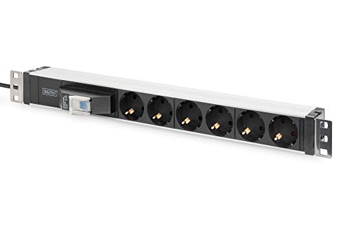 DIGITUS 19" Steckdosenleiste - 6 Abgriffe - 1HE - 250VAC - 50/60Hz - 16A - 4000W - Mit Leitungsschutz-Schalter - Für 19 Zoll Netzwerk- und Serverschränke DIGITUS 19" Steckdosenleiste - 6 Abgriffe - 1HE - 250VAC - 50/60Hz - 16A - 4000W - Mit Leitungsschutz-Schalter - Für 19 Zoll Netzwerk- und Serverschränke von DIGITUS