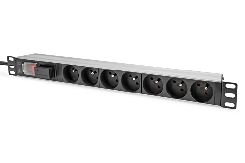 DIGITUS 19" Steckdosenleiste - 7 Abgriffe - 1HE - französische Version - 250VAC - 50/60Hz - 16A - 4000W - Mit Schalter & Überspannungsschutz - Für 19 Zoll Netzwerk- und Serverschränke DIGITUS 19" Steckdosenleiste - 7 Abgriffe - 1HE - französische Version - 250VAC - 50/60Hz - 16A - 4000W - Mit Schalter & Überspannungsschutz - Für 19 Zoll Netzwerk- und Serverschränke von DIGITUS