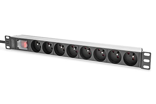 DIGITUS 19" Steckdosenleiste - 8 Abgriffe - 1HE - französische Version - 250VAC - 50/60Hz - 16A - 4000W - Mit Schalter - Für 19 Zoll Netzwerk- und Serverschränke DIGITUS 19" Steckdosenleiste - 8 Abgriffe - 1HE - französische Version - 250VAC - 50/60Hz - 16A - 4000W - Mit Schalter - Für 19 Zoll Netzwerk- und Serverschränke von DIGITUS
