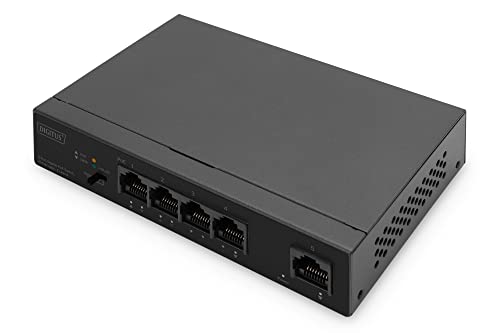 DIGITUS 4+1 Port Ethernet Unmanaged PoE Switch 4 Port PoE, MDI/MDIX, IEEE802af,at von DIGITUS
