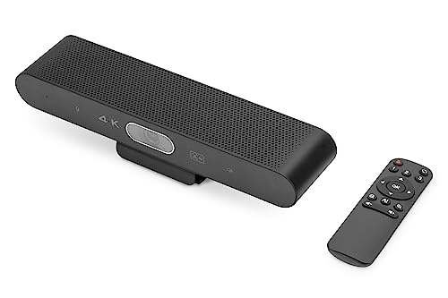 DIGITUS DS-55581 Video Bar Mini, Video-Konferenz-System – 4K UHD 30 Hz ePTZ Webcam Kamera – 2 Interne Mikrofone – Lautsprecher Intern 2 W – Auto-Fokus & -Zoom, Echo Cancellation von DIGITUS