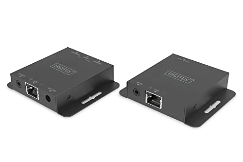 DIGITUS DS-55519 HDMI Extender – UHD 4K 30 Hz – 40 m über LAN-Kabel – Set: Sender & Empfänger – Loop-Out, IR Infrarot – HDMI 1.4 & HDCP 1.4 von DIGITUS