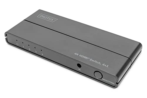 DIGITUS 4K HDMI Switch, 4x1 4K/60Hz, 18 Gbps, HDR, HDCP 2.2, CEC von DIGITUS