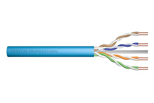 DIGITUS 500 m Cat 6A Netzwerkkabel - U-UTP Simplex - BauPVO Cca - LSZH Halogenfrei - 500 MHz Kupfer AWG 23/1 - PoE+ Kompatibel - LAN Kabel Verlegekabel Ethernet Kabel - Blau von DIGITUS