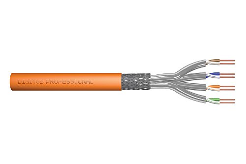 DIGITUS 500 m Cat 7 Netzwerkkabel - S-FTP (PiMF) Simplex - BauPVO Dca - LSZH Halogenfrei - 1200 MHz Kupfer AWG 23/1 - PoE+ Kompatibel - LAN Kabel Verlegekabel Ethernet Kabel - Orange von DIGITUS