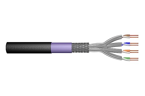 DIGITUS 500 m Cat 7 Outdoor Netzwerkkabel - S-FTP (PiMF) Simplex - BauPVO Eca - LSZH Halogenfrei - 1200 MHz Kupfer AWG 23/1 - PoE+ Kompatibel - Erdkabel LAN-Kabel Verlegekabel - Schwarz von DIGITUS