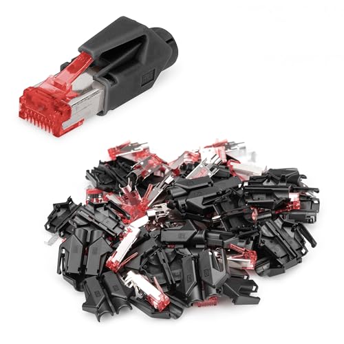 DIGITUS A-MO6 8/8 HRS – RJ45 Cat 6 Netzwerkstecker – 50 Stück Hirose TM21 – Cat6 Crimpstecker Geschirmt – Für Netzwerkkabel, Patchkabel, Ethernet Kabel – 1GBase-T – 8P8C – AWG 27/7 bis AWG 24/7 von DIGITUS