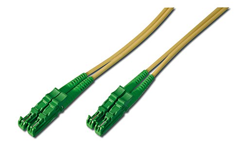 DIGITUS AL-9E2000-02I – Glasfaserkabel OS2 – 2 m – E2000 (APC) zu E2000 (APC) – Duplex LWL Kabel – 1/10 Gbit/s – SM Singlemode Glasfaser LAN Kabel – Fasertyp: 9/125 µ – Gelb (Yellow) von DIGITUS