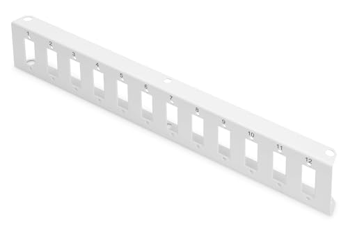 DIGITUS Adapterplatte für DN-96800M-2-12x SC-Duplex, LC-Quad Kupplungen - passend für LWL-Unibox - Grau (RAL 7035) von DIGITUS