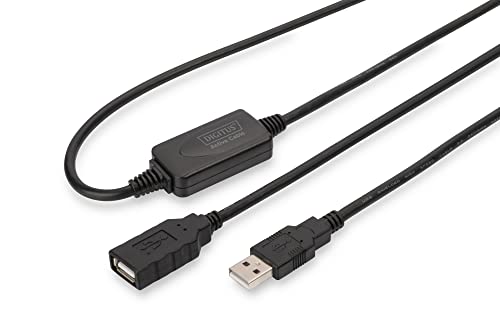 DIGITUS Aktives USB 2.0 Verlängerungskabel – 10 m – USB-A Stecker auf Buchse – Repeater USB-Kabel mit Plug & Play – Bis zu 480 Mbit/s – Stromversorgung über USB – Schwarz DIGITUS Aktives USB 2.0 Verlängerungskabel – 10 m – USB-A Stecker auf Buchse – Repeater USB-Kabel mit Plug & Play – Bis zu 480 Mbit/s – Stromversorgung über USB – Schwarz von DIGITUS