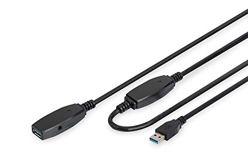 DIGITUS Aktives USB 3.2 Gen 1 Verlängerungskabel – 10 m – USB-A Stecker auf Buchse – Repeater USB-Kabel mit Plug & Play – Bis zu 5 Gbit/s – Stromversorgung über USB – Schwarz DIGITUS Aktives USB 3.2 Gen 1 Verlängerungskabel – 10 m – USB-A Stecker auf Buchse – Repeater USB-Kabel mit Plug & Play – Bis zu 5 Gbit/s – Stromversorgung über USB – Schwarz von DIGITUS