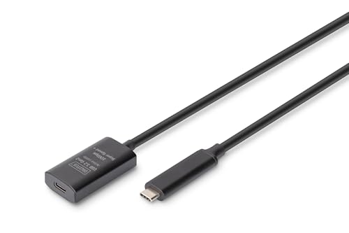 DIGITUS Aktives USB 3.2 Gen 2 Verlängerungskabel – 5 m – USB-C Stecker auf Buchse – Repeater USB-Kabel mit Plug & Play – Bis zu 10 Gbit/s – Stromversorgung über USB – Schwarz DIGITUS Aktives USB 3.2 Gen 2 Verlängerungskabel – 5 m – USB-C Stecker auf Buchse – Repeater USB-Kabel mit Plug & Play – Bis zu 10 Gbit/s – Stromversorgung über USB – Schwarz von DIGITUS