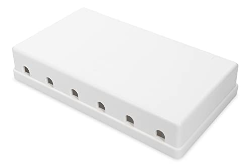 DIGITUS Anschlussdose - 6 Port - Für Keystone-Module - Konsolidierungspunkt Aufputz-Gehäuse - Netzwerk-Dose - Weiß von DIGITUS