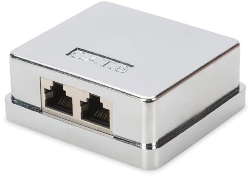 DIGITUS Anschlussdose Cat-6 - 2 Port RJ45 - Aufputz-Gehäuse - Netzwerk-Dose - LSA Schneidklemme - Geschirmt - Silber DIGITUS Anschlussdose Cat-6 - 2 Port RJ45 - Aufputz-Gehäuse - Netzwerk-Dose - LSA Schneidklemme - Geschirmt - Silber von DIGITUS
