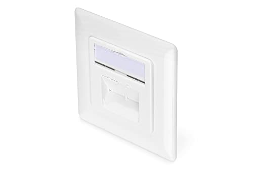 DIGITUS Anschlussdose Cat-6A - 2 Port RJ45 - Unterputz Netzwerk-Dose - Zuführung Vertikal - Designfähig - Reinweiß DIGITUS Anschlussdose Cat-6A - 2 Port RJ45 - Unterputz Netzwerk-Dose - Zuführung Vertikal - Designfähig - Reinweiß von DIGITUS