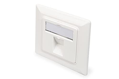 DIGITUS Anschlussdose Für Keystone-Modul - 1 Port - Auslass 45° Gewinkelt - Mit Staubschutz-Kappe - Weiß von DIGITUS