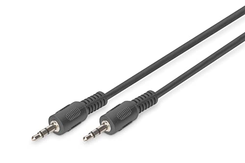 DIGITUS Audio-Anschlusskabel - 3,5mm Klinke auf 3,5mm Klinke - AUX-Kabel - Stereo-Kabel - 1,5m - schwarz - für Stereoanlagen, Heimkino, Soundbar, Computer von DIGITUS