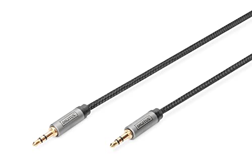DIGITUS Audio-Anschlusskabel - 3,5mm Klinke auf 3,5mm Klinke - AUX-Kabel - Stereo-Kabel - vergoldete Kontakte - geflochtenes Kabel - 1m - schwarz - für Stereoanlagen, Heimkino, Soundbar, Computer DIGITUS Audio-Anschlusskabel - 3,5mm Klinke auf 3,5mm Klinke - AUX-Kabel - Stereo-Kabel - vergoldete Kontakte - geflochtenes Kabel - 1m - schwarz - für Stereoanlagen, Heimkino, Soundbar, Computer von DIGITUS