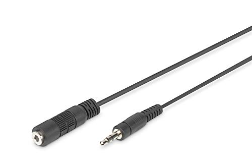 DIGITUS Audio-Verlängerungskabel - 3,5mm Klinke auf 3,5mm Buchse - Aux-Kabel - Stereo-Kabel - 1,5m - schwarz - für Stereoanlagen, Heimkino, Soundbar, Computer von DIGITUS