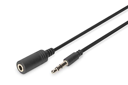 DIGITUS Audio-Verlängerungskabel - 3,5mm Klinke auf 3,5mm Buchse - Aux-Kabel - Stereo-Kabel - 5m - schwarz - für Stereoanlagen, Heimkino, Soundbar, Computer von DIGITUS