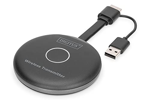 DIGITUS Click & Present Pro – HDMI-Transmitter – Für Kabelloses Präsentations- & Kollaborationssystem – Kein Treiber erforderlich – Schwarz von DIGITUS