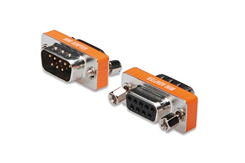 DIGITUS D-Sub 9 Null-Modem Adapter - 9-Pin Kupplung - Stecker zu Buchse - Gender-Changer - Metallgehäuse von DIGITUS