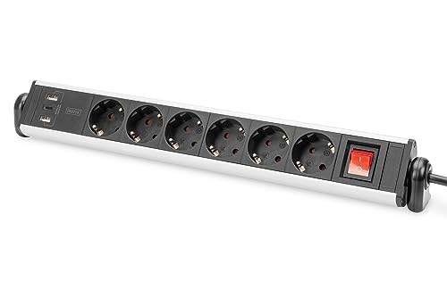 DIGITUS DA-70624 – Steckdosenleiste mit USB – 1-Stück – 6 Steckdosen – 2X USB-A, 1x USB-C Ladeports – Sicherheitsschalter – 3680W Ausgangsleistung – Tischklemme – 1,5m Zuleitung DIGITUS DA-70624 – Steckdosenleiste mit USB – 1-Stück – 6 Steckdosen – 2X USB-A, 1x USB-C Ladeports – Sicherheitsschalter – 3680W Ausgangsleistung – Tischklemme – 1,5m Zuleitung von DIGITUS