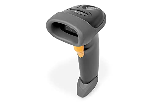 DIGITUS DA-81003 – 2D Barcodescanner mit Bluetooth – IP54 – 2000 mAh Akku – Reichweite: max. 12 m – Betriebsdauer: max. 18 h – Scanweite: 10 cm – Für Strichcodes & QR-Codes – Schwarz/Grau von DIGITUS