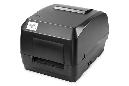 DIGITUS DA-81020 – Etikettendrucker 203 DPI – Labeldrucker Thermodirekt & Thermotransfer – Etikettenbreite: 25,4 bis 118 mm – Max. 127 mm/s – USB 2.0, RJ45 (LAN), RS232 (Serial), SD-Slot – Schwarz von DIGITUS