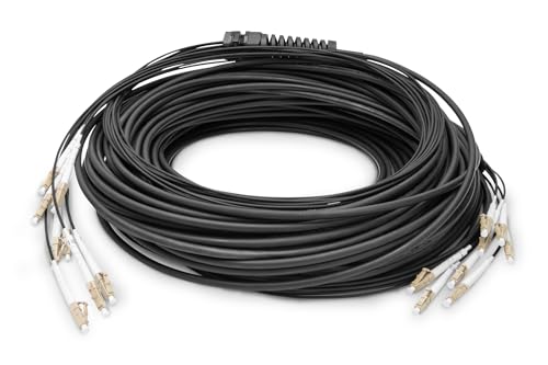 DIGITUS DK-24338U050BK-BBB – Glasfaserkabel OM4 – 50 m – LC (UPC) zu LC (UPC) – 8 Fasern Breakout-Kabel – 1/10/40/100 Gbit/s – MM Multimode Lichtleiterkabel – Faser: 50/125 µ – Schwarz (Black) von DIGITUS