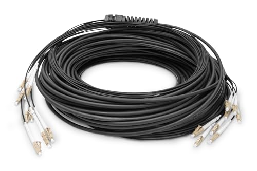 DIGITUS DK-24338U100BK-BBB – Glasfaserkabel OM4 – 100 m – LC (UPC) zu LC (UPC) – 8 Fasern Breakout-Kabel – 1/10/40/100 Gbit/s – MM Multimode Lichtleiterkabel – Faser: 50/125 µ – Schwarz (Black) von DIGITUS