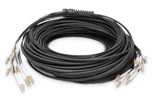 DIGITUS DK-2433CU030BK-BBB – Glasfaserkabel OM4 – 30 m – LC (UPC) zu LC (UPC) – 12 Fasern Breakout-Kabel – 1/10/40/100 Gbit/s – MM Multimode Lichtleiterkabel – Faser: 50/125 µ – Schwarz (Black) von DIGITUS