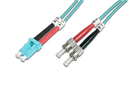 DIGITUS DK-2531-10/3 – Glasfaserkabel OM3 – 10 m – LC zu ST – Duplex LWL Kabel – 1/10/40/100 Gbit/s – MM Multimode Glasfaser LAN Kabel – Fasertyp: 50/125 µ – Türkis (Aqua) von DIGITUS