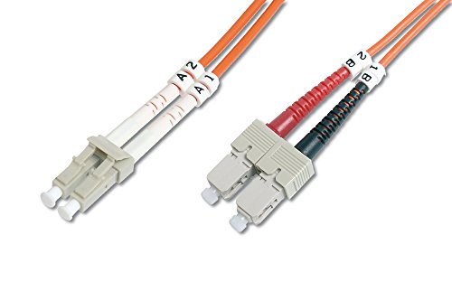 DIGITUS DK-2532-02 – Glasfaserkabel OM2 – 2 m – LC zu SC – Duplex LWL Kabel – 1 Gbit/s – MM Multimode Glasfaser LAN Kabel – Fasertyp: 50/125 µ – Orange von DIGITUS