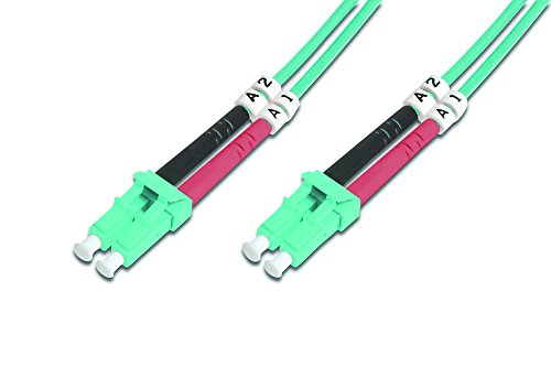DIGITUS DK-2533-07/3 – Glasfaserkabel OM3 – 7 m – LC zu LC – Duplex LWL Kabel – 1/10/40/100 Gbit/s – MM Multimode Glasfaser LAN Kabel – Fasertyp: 50/125 µ – Türkis (Aqua) von DIGITUS