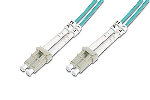 DIGITUS DK-2533-15/3 – Glasfaserkabel OM3 – 15 m – LC zu LC – Duplex LWL Kabel – 1/10/40/100 Gbit/s – MM Multimode Glasfaser LAN Kabel – Fasertyp: 50/125 µ – Türkis (Aqua) von DIGITUS