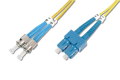 DIGITUS DK-2912-03 – Glasfaserkabel OS2 – 3 m – ST zu SC – Duplex LWL Kabel – 1/10 Gbit/s – SM Singlemode Glasfaser LAN Kabel – Fasertyp: 9/125 µ – Gelb (Yellow) von DIGITUS