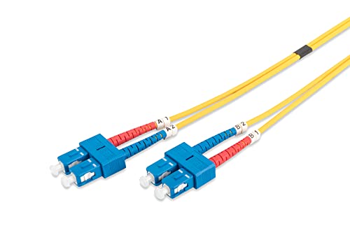 DIGITUS DK-2922-05 – Glasfaserkabel OS2 – 5 m – SC zu SC – Duplex LWL Kabel – 1/10 Gbit/s – SM Singlemode Glasfaser LAN Kabel – Fasertyp: 9/125 µ – Gelb (Yellow) von DIGITUS