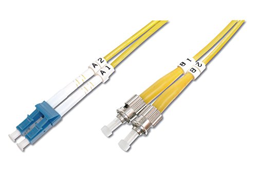 DIGITUS DK-2931-05 – Glasfaserkabel OS2 – 5 m – LC zu ST – Duplex LWL Kabel – 1/10 Gbit/s – SM Singlemode Glasfaser LAN Kabel – Fasertyp: 9/125 µ – Gelb (Yellow) von DIGITUS
