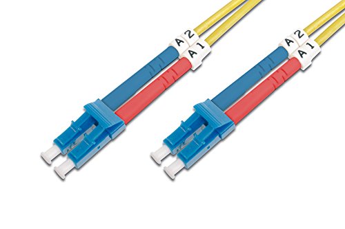 DIGITUS DK-2933-05 – Glasfaserkabel OS2 – 5 m – LC zu LC – Duplex LWL Kabel – 1/10 Gbit/s – SM Singlemode Glasfaser LAN Kabel – Fasertyp: 9/125 µ – Gelb (Yellow) von DIGITUS