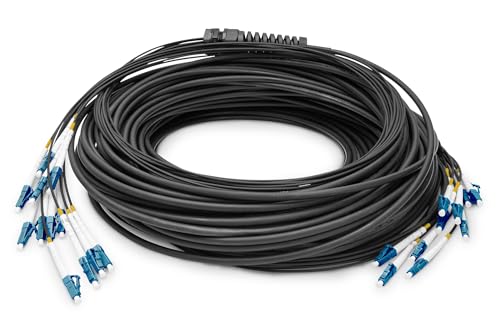 DIGITUS DK-2A33CUE50BK-BBB – Glasfaserkabel OS2 – 150 m – LC (UPC) zu LC (UPC) – 12 Fasern Breakout-Kabel – 1/10 Gbit/s – SM Singlemode Lichtleiterkabel – Faser: G.657.A1 9/125 µ – Schwarz (Black) von DIGITUS