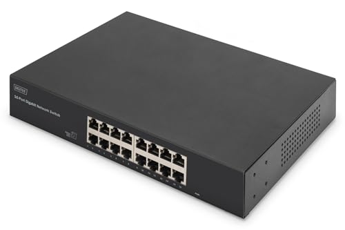 DIGITUS DN-80112-2 - Gigabit Netzwerk-Switch - 16 Port - unmanaged - lüfterlos - VLAN- & CCTV-Unterstützung - 16x RJ45-10/100/1000 Mbit/s - inkl. 19 Zoll Montagewinkeln - schwarz DIGITUS DN-80112-2 - Gigabit Netzwerk-Switch - 16 Port - unmanaged - lüfterlos - VLAN- & CCTV-Unterstützung - 16x RJ45-10/100/1000 Mbit/s - inkl. 19 Zoll Montagewinkeln - schwarz von DIGITUS