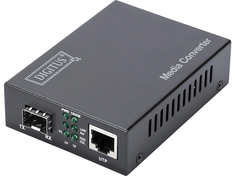 DIGITUS DN-82130 Gigabit Ethernet Medienkonverter, Schwarz von DIGITUS