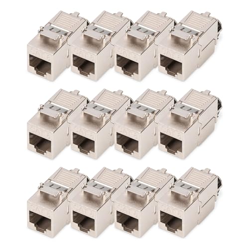 DIGITUS DN-93816 – Keystone-Modul Cat 8.1 – 12 Stück – RJ45 Netzwerkdose Cat8 Geschirmt – 2000 MHz – 25GBase-T & 40GBase-T – 25 Gbit/s & 40 Gbit/s – AWG 26/7 bis AWG 22/1 – Montage Werkzeugfrei DIGITUS DN-93816 – Keystone-Modul Cat 8.1 – 12 Stück – RJ45 Netzwerkdose Cat8 Geschirmt – 2000 MHz – 25GBase-T & 40GBase-T – 25 Gbit/s & 40 Gbit/s – AWG 26/7 bis AWG 22/1 – Montage Werkzeugfrei von DIGITUS