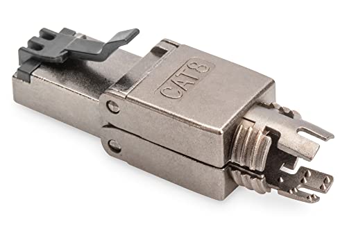 DIGITUS DN-93837 – Netzwerkstecker Cat 8.1 – 1 Stück – 360° Geschirmt – RJ45 Feldstecker Cat8 Werkzeuglos – 2000 MHz – 25GBase-T / 40GBase-T – 25 Gbit/s / 40 Gbit/s – AWG 26/7 bis AWG 22/1 von DIGITUS