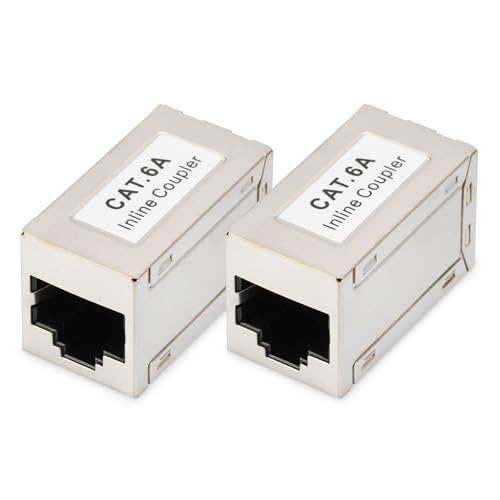 DIGITUS DN-93905 – RJ45 Kupplung Cat 6A – 2 Stück – LAN Kabel Verlängerung – Cat6A Netzwerkkabel Verbinder – PoE Kompatibel – Modulare Kupplung – Für Switch, DSL, Modem, Router, PC – Silber DIGITUS DN-93905 – RJ45 Kupplung Cat 6A – 2 Stück – LAN Kabel Verlängerung – Cat6A Netzwerkkabel Verbinder – PoE Kompatibel – Modulare Kupplung – Für Switch, DSL, Modem, Router, PC – Silber von DIGITUS