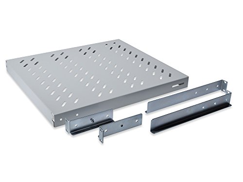 DIGITUS DN-97646 Shelf Rack Accessory – Rack Zubehör (Rack Shelf, Grey, Steel, 50 kg, 48.3 cm (19), 1U) von DIGITUS