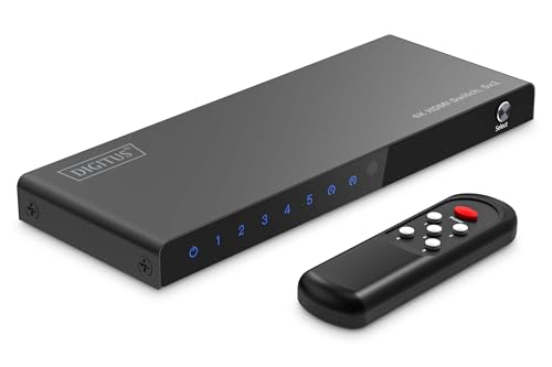 DIGITUS DS-55332 HDMI Switch 5x1 – 5 In 1 Out – UHD 4K/60 Hz HDTV: 3840 x 2160p – HDCP 2.2 & HDMI 2.0 – HDR, CEC, Deep Color, DTS, Dolby Digital, LPCM – Für TV, Monitor, PS5, PS4, Xbox DIGITUS DS-55332 HDMI Switch 5x1 – 5 In 1 Out – UHD 4K/60 Hz HDTV: 3840 x 2160p – HDCP 2.2 & HDMI 2.0 – HDR, CEC, Deep Color, DTS, Dolby Digital, LPCM – Für TV, Monitor, PS5, PS4, Xbox von DIGITUS